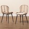 Baxton Studio Brenna Modern Bohemian Greywashed Rattan and Black Metal 2-Piece Dining Chair Set 231-2PC-12826-ZORO - alternate 4
